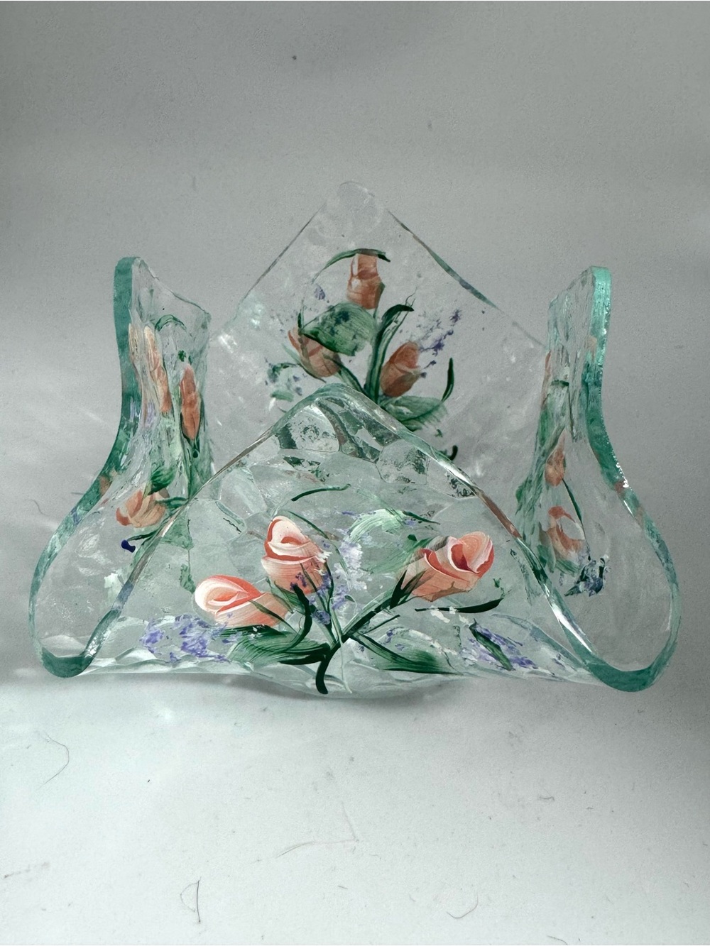 Vintage Hand Painted Handkerchief Style Tea Light